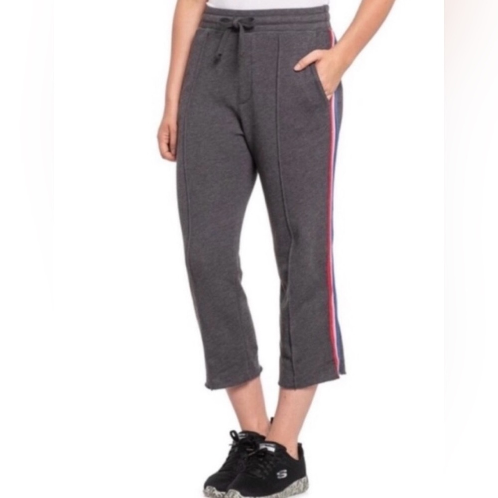 Spiritual Gangster Cropped Striped Leggings Women’s Grey Size Small